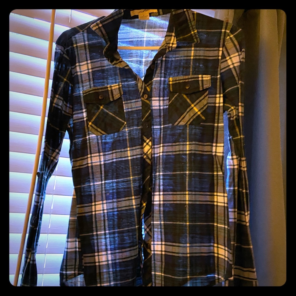 Green with white strips flannel